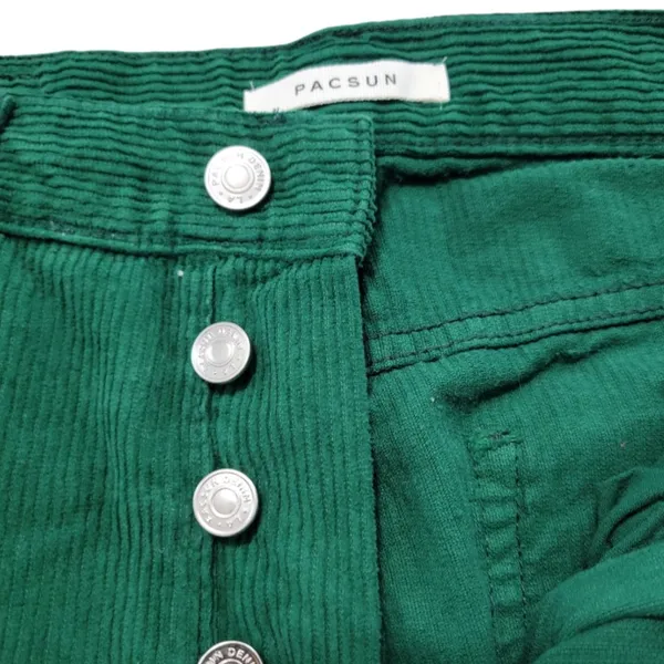Pants Size 29 W30" x L31" Dad Jean Corduroy Pants Button Fly Green Women's - Image 6