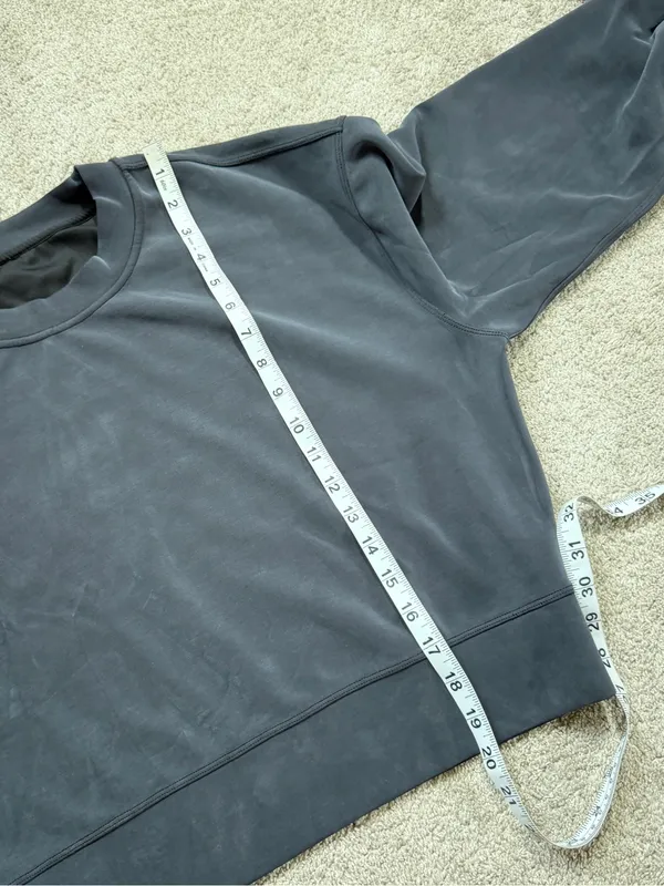 Lululemon Women’s Softstreme Perfectly Oversized Cropped Crew in Gray Black 4 - Image 10