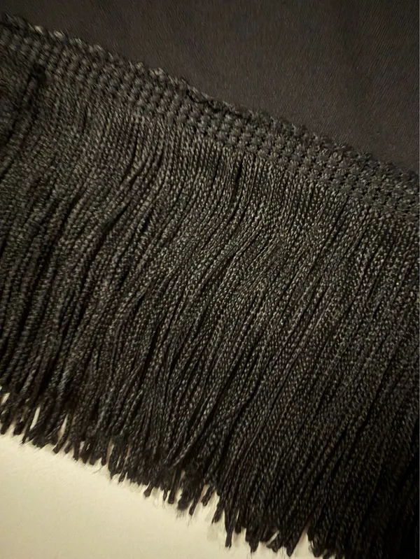 Black Fringe Hem Mini Skirt - Image 3