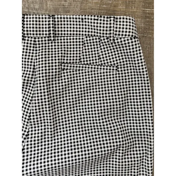 Jones New York Gingham Check Grace Ankle Pants Black White Size 10 Preppy Office - Image 7