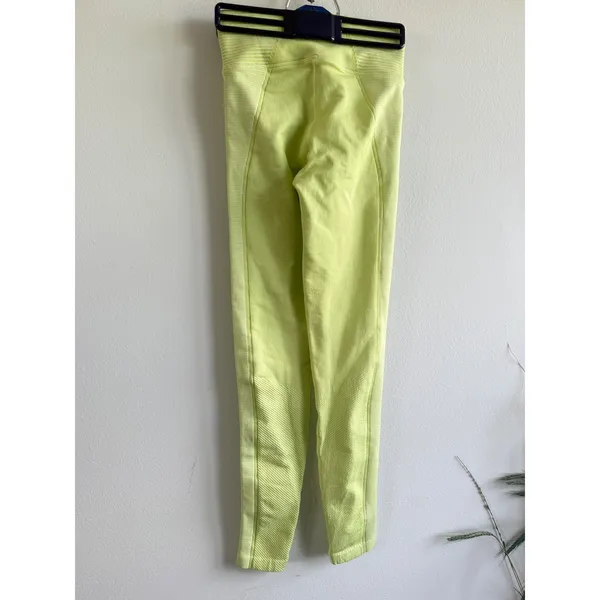 Aerie OFFLINE Seamless Ribbed High Waisted‎ Leggings Lime Green Womens XXS - Image 3