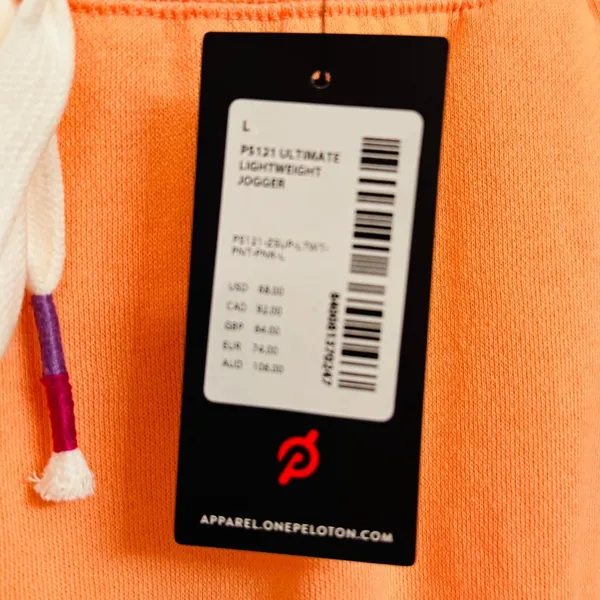 198 | NWT Peloton Ultimate Lightweight Jogger Sweatpants‎ Orange Womens L - Image 5
