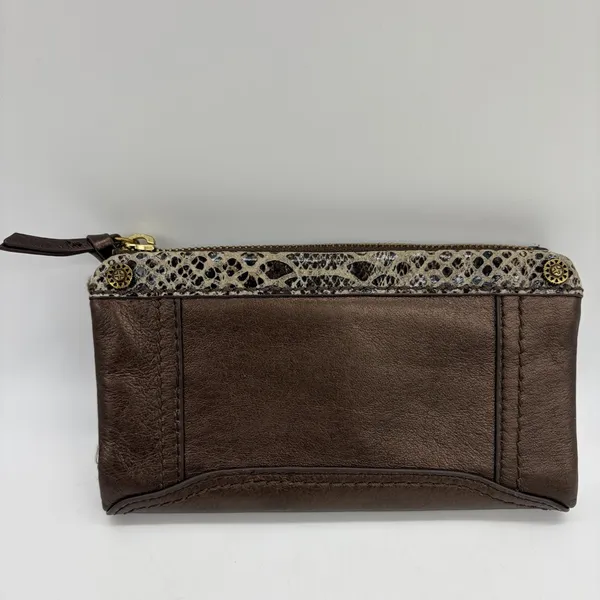 The Sak‎ Womens Wallet Bronze Leather Brass Hardware Reptile Print Trim Bi-Fold - Image 2