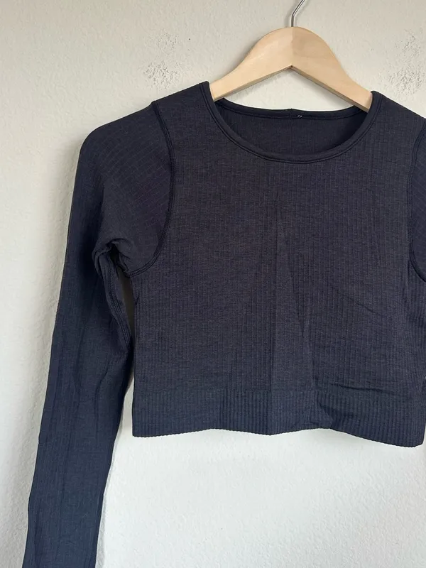 Lululemon Ebb to Street Long Sleeve Ribbed Crop Top - Image 8