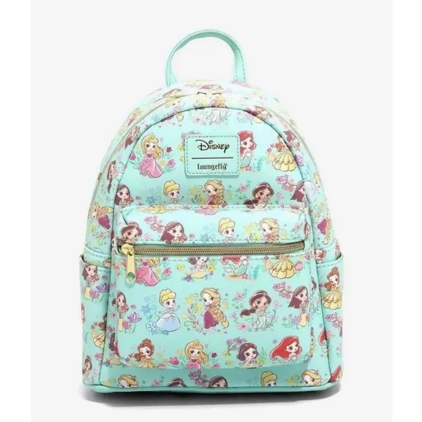 Loungefly Disney Princess Teal‎ / Mint Chibi Mini Backpack - New - Image 4