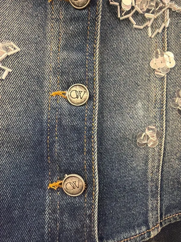 OW Collection Nova Embellished Denim Matching Set Blue Womens Size 36 Small - Image 5