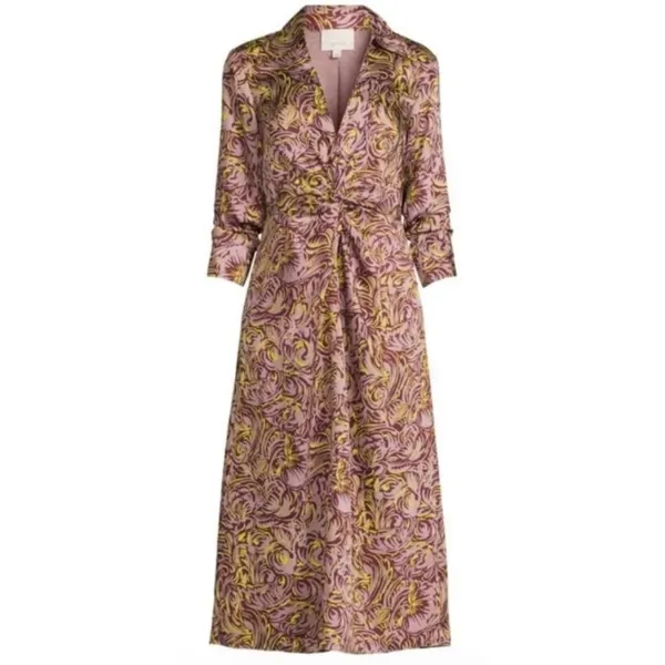 Cinq à Sept Dayna Desert Rose Floral Chiffon Midi Dress Size‎ 10 - Image 9