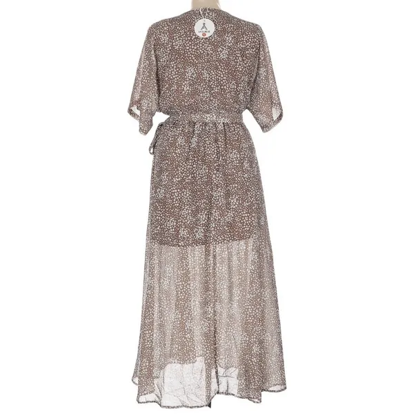 ANRABESS NWT XL Brown/White Floral Chiffon V-Neck Tie Waist Maxi Dress - Image 2