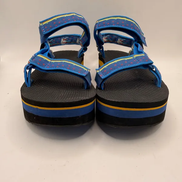 Teva Flatform Universal Blue Unicorn Print Platform Sandals 1008844 Womens 5 - Image 4