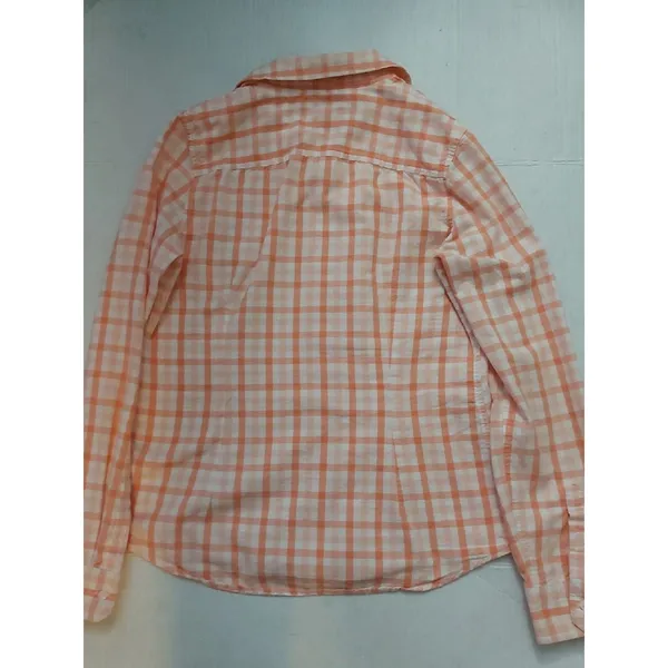 Tommy Hilfiger Plaid Orange/White Button Down Shirt M Classic Preppy Academia - Image 4
