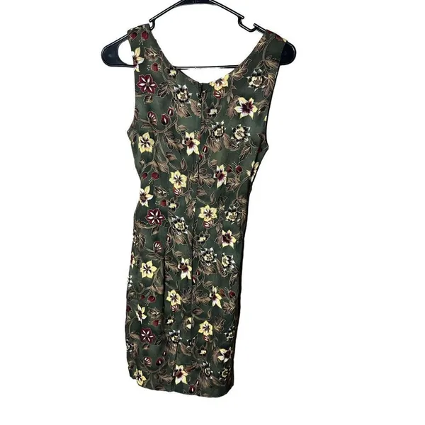 Vintage Tickets 90s Green Floral Print Wrap Dress‎ Size 5/6 - Image 5