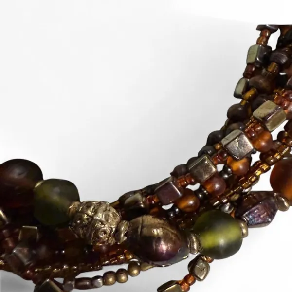 Multi-Strand Glass Beaded Necklace vintage - Image 7