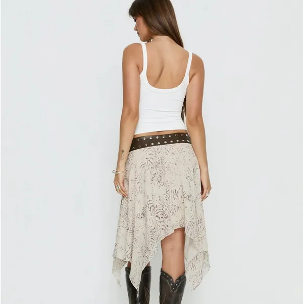Princess Polly Dark Mirage Asymmetrical Midi Skirt - Image 4