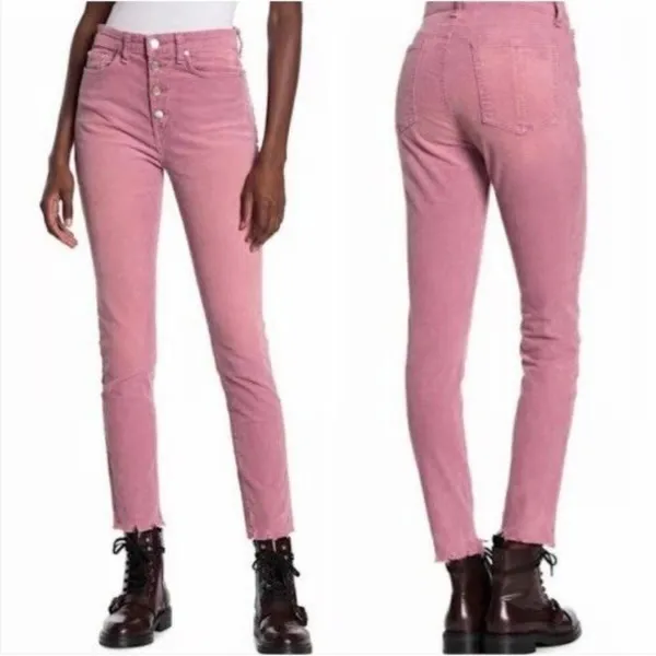 Rag & Bone Nina High-Rise Ankle Skinny Corduroy Button‎ Fly Jeans Size 27 Mauve - Image 2