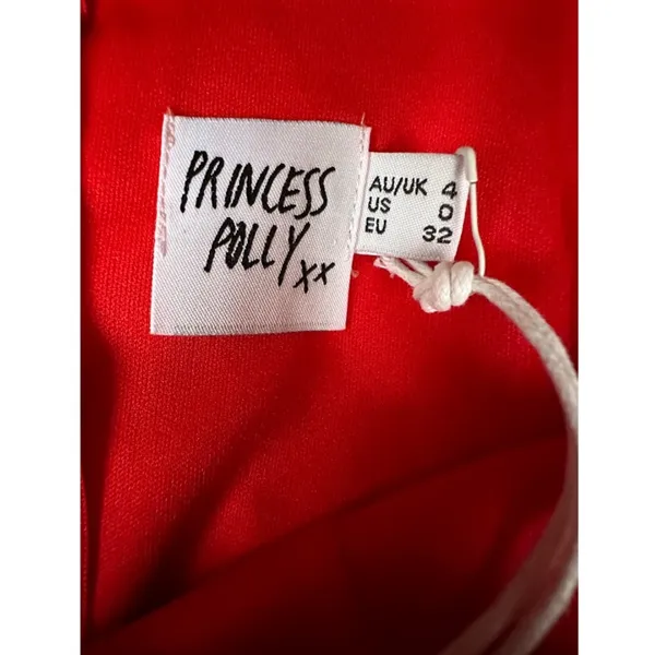 Princess Polly Love Lane Mini Dress Red Wrap Style Femme Ruffles NWT 0 - Image 7