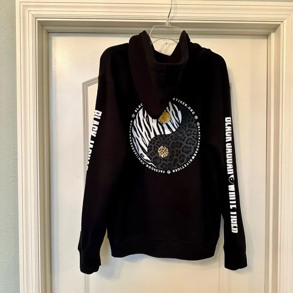 Black Jaguar and White Tiger Foundation - Black Zip-Up Hoodie - Brand new! - Image 2
