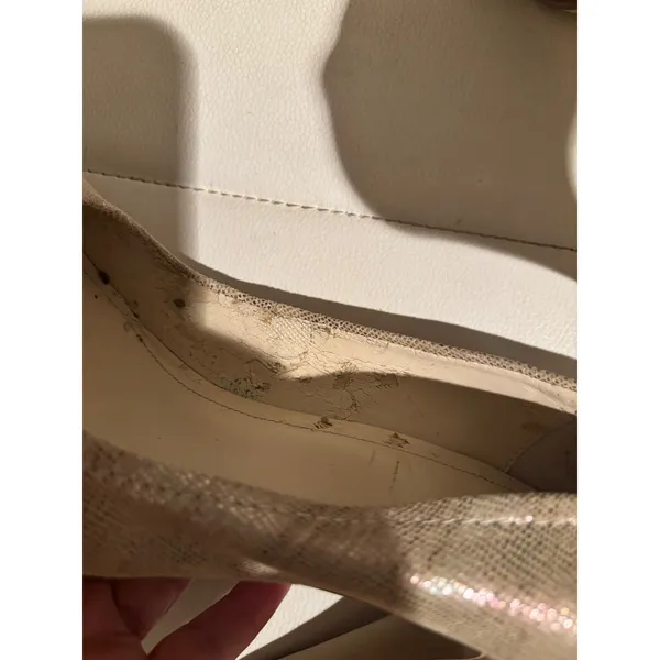 Calvin Klein‎ Women Beige Snakeskin Emboss Platform Pumps Metallic Stiletto Heel - Image 8