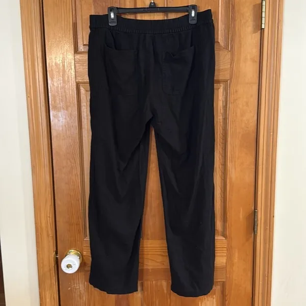 Old navy women’s black linen blend pants size large . - Image 5