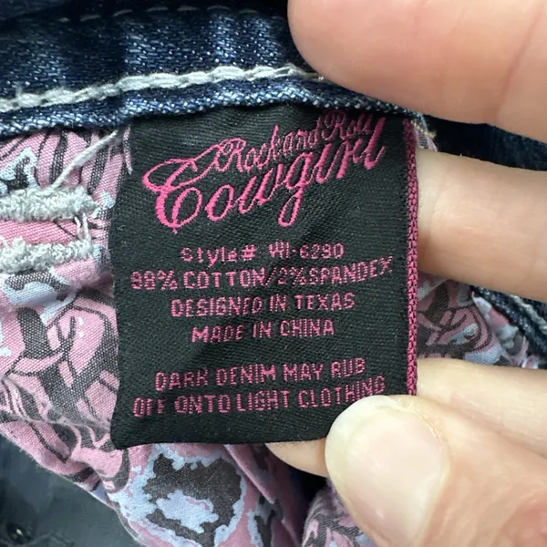 Rock And Roll Cowgirl Mid Rise Bootcut Jeans Rhinestone Western Women's 30 x‎ 34 - Image 8