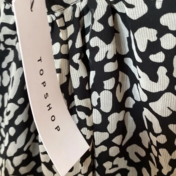 Topshop Animal Print Leopard Cheetah Dress Long Sleeves‎ Ruffle Collared Size 2 - Image 6
