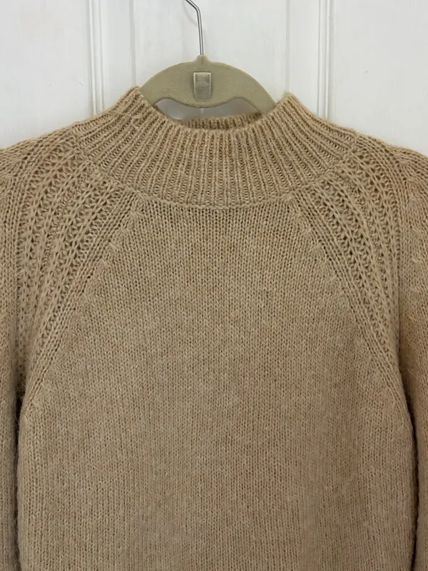 Ann Taylor Wool Blend Mockneck Sweater in Camel - Image 2