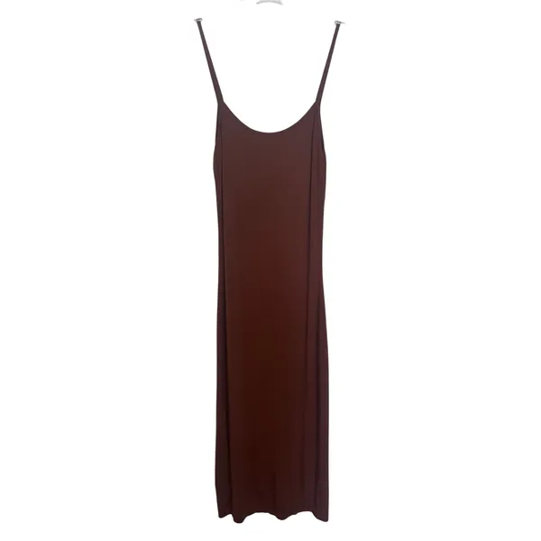 Fore Brown Mesh Sheer Long Sleeve Mock Neck 2 Piece Dress M Layered - Image 2