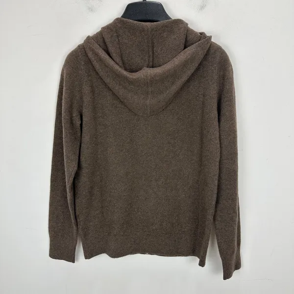 Quince Mongolian Cashmere Full Zip Hoodie Sweater Brown Womens XS NWT - Image 12