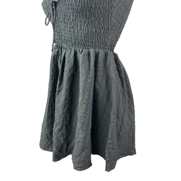 Princess Polly Black Smocked Ruffle Scoop Pleated Short Sleeve Romper Shorts 0 - Image 4
