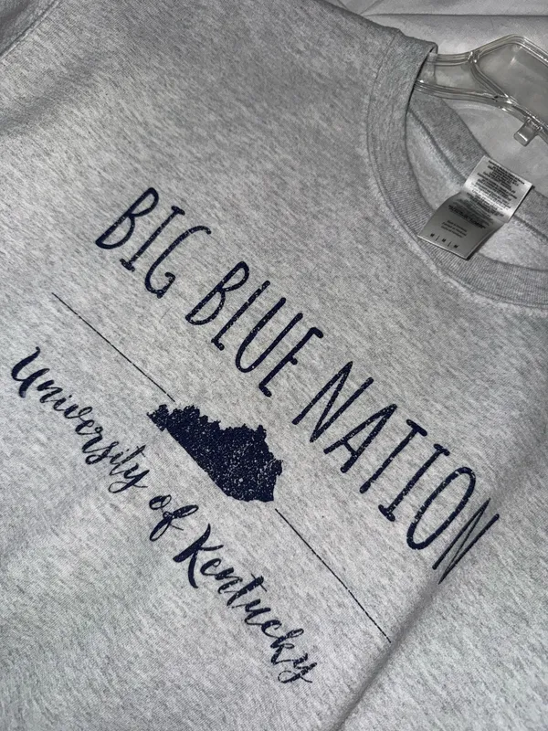 Grey Gildan Big Blue Nation Crewneck - Image 5