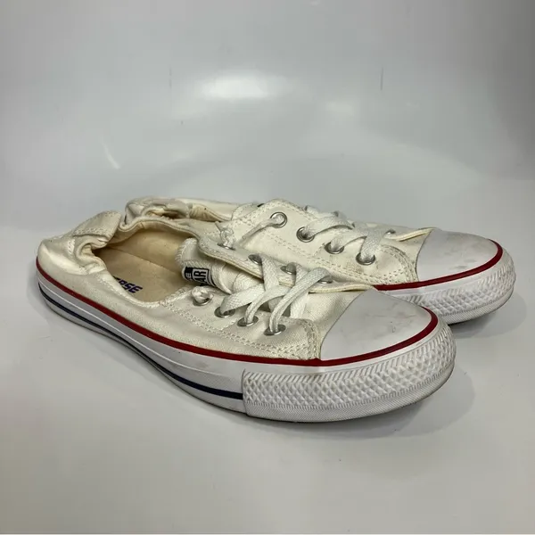 Converse white lace up sneakers women’s size 9‎ casual skater skateboard canvas - Image 3