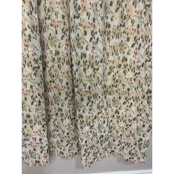 Helene Blake Maxi Dress Cream Floral Pleated Lined Cottage 90s Wedding Party 16W - Image 7