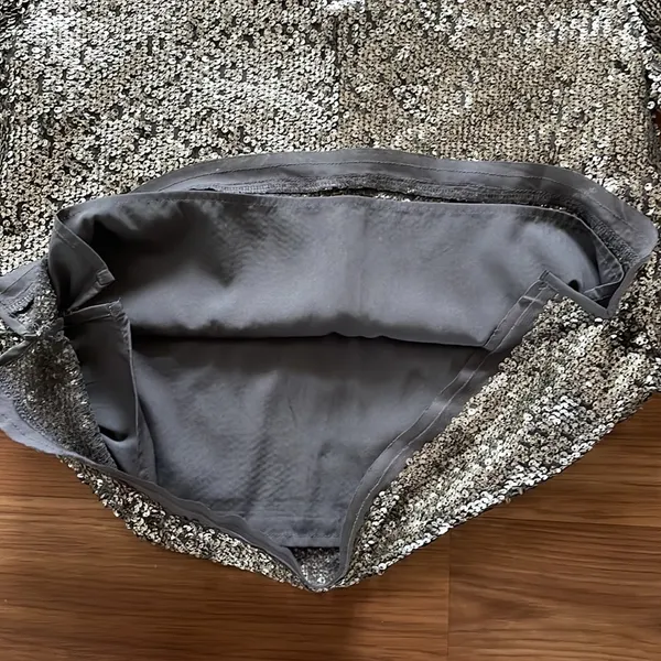 Abercrombie Size S silver sequin crop top from - Image 3