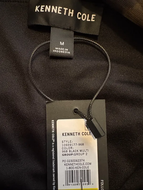 NEW Kenneth Cole Medium Pull-On Mesh Midi Skirt Ruched Black Olive - Image 3