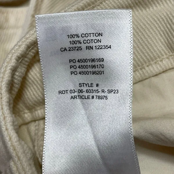 Aritzia TNA Greenwhich Cream Twill Straight High Rise Carpenter Trousers Pants 0 - Image 5