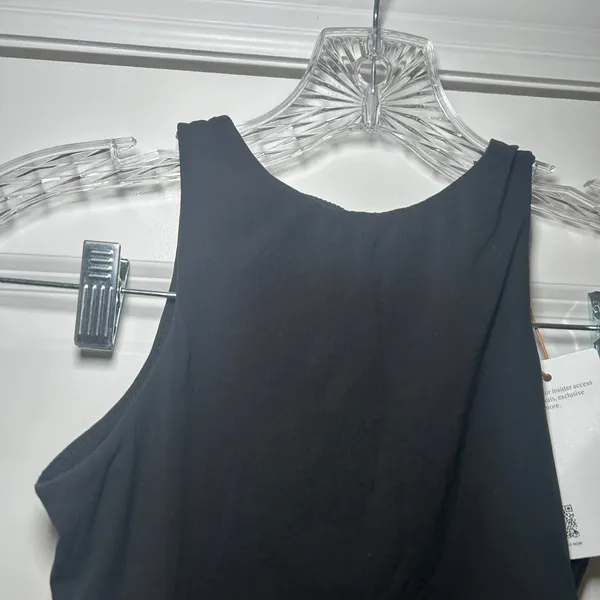 NWT Quince Women Black High Neck Racerback Bodysuit Size S minimal basic casual - Image 2