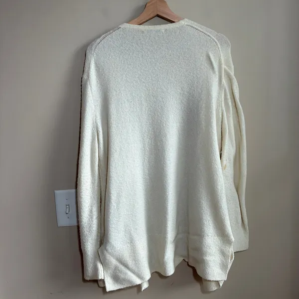 Madewell merino wool alpaca blend cream knit cardigan women's size small STAIN - Image 7