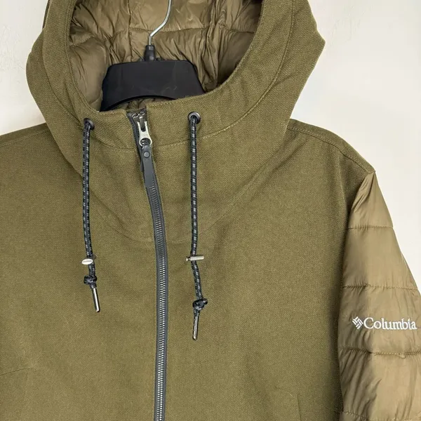 Columbia Boundary Bay Hybrid Jacket Sz Medium Womens Army Olive Green - Image 5