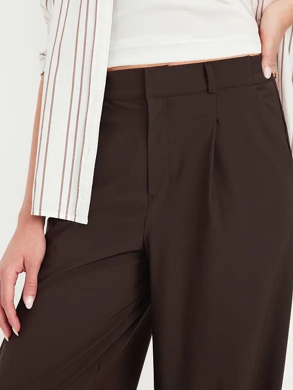 Old Navy SleekTech High Rise Wide Leg Pants Brown Size Medium Tall - Image 5