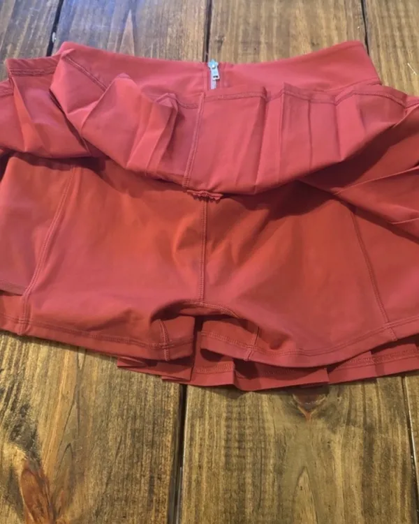 Pickletini Pleated Mini Skirt Red - Image 5