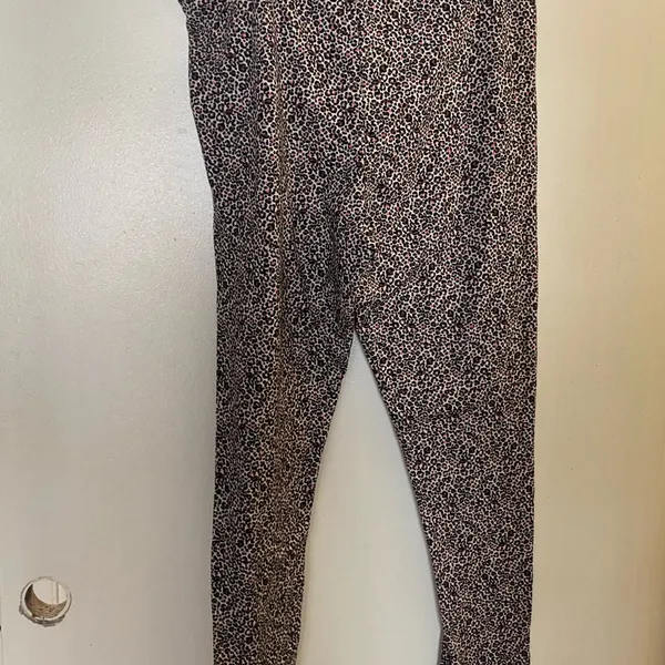 ClimateRight Womens Leggings XL Pink & Brown Cheetah Print Thick Waist 38 40 42 - Image 4
