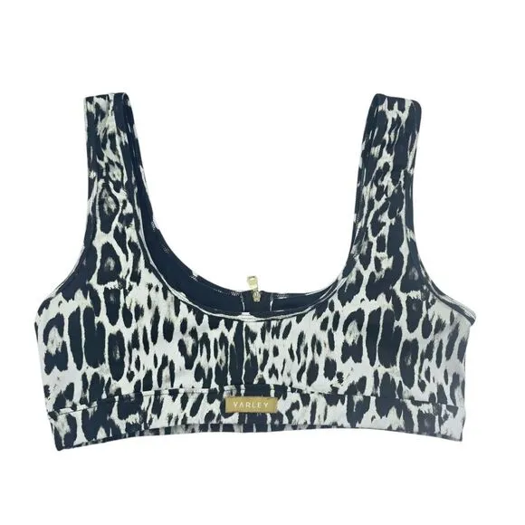 Varley 75N Animal Print Bikini Top‎ Front Zipper Size Large - Image 4