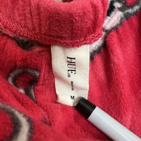 Hue Pajama Pants‎ Womens Medium Red Fleece Cat Dog Animal Print Lounge Bottoms - Image 4