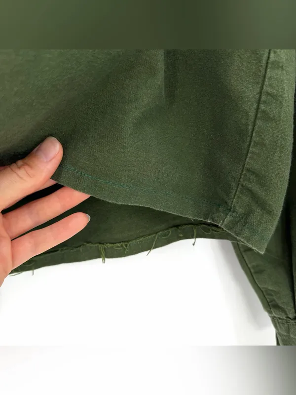 VTG Military Long Sleeve *Custom Cropped Green M - Image 2