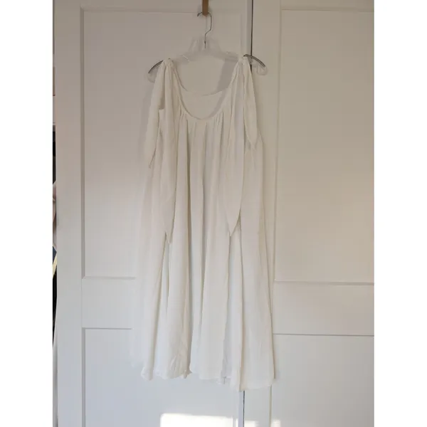 Nap Loungewear Bunny Strap Dress White‎ Cotton Babydoll Midi Dress Womens Small - Image 3
