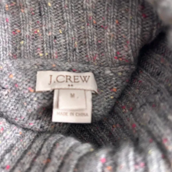 J‎ Crew Lambswool Turtleneck Sweater Gray Medium - Image 6