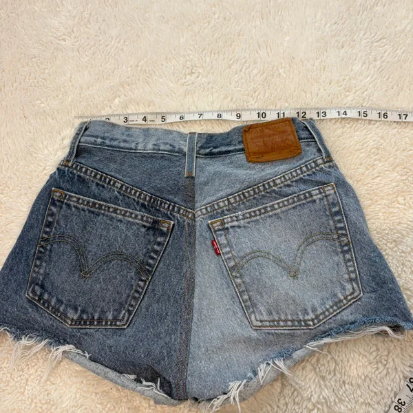 Levis 501 HR Cut Off Denim Shorts 25 Boho Festival Beach Indie Summer Resort - Image 3