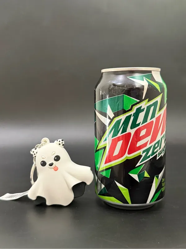 SPIRIT HALLOWEEN Ghost Dog Puppy 3D Polka Dot Ears Figural Bag Charm Keychain - Image 3