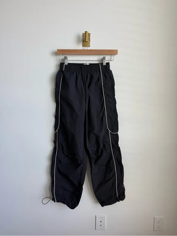 BDG Urban Outfitters Jess Straight Leg Nylon Track Pants Black XS - Image 3