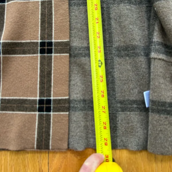 Tahari Plaid Hooded Belted Cardigan Coat Coatigan Tan‎ Black Medium M Jacket - Image 10