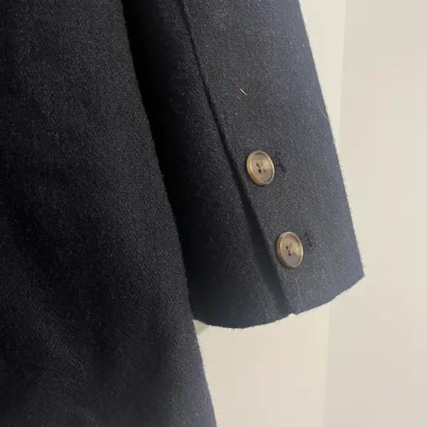 Navy Blue Double Breasted Textured Blazer Size Medium Petite - Image 7